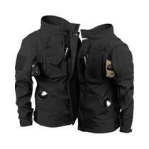 Conjunto Tático Masculino Impermeável De Pele De Tubarão Com Jaqueta Soft Shell De Lã Grossa E