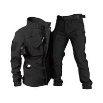 Conjunto Tático Masculino Impermeável Shark Skin Com Jaqueta Soft Shell De Fleece Grosso E Calças