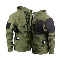 Conjunto Tático Masculino Impermeável Shark Skin Com Jaqueta Soft Shell De Fleece Grosso E Calças