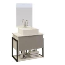 Conjunto Tech 60cm Branco Cinza Cuba Branca Conjunto Tech 60cm Branco Cinza Cuba Branca
