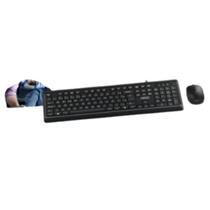 Conjunto Teclado e Mouse Com Fio Estudos Trabalho Diversão Navegação Internet Praticidade Confortável Preta Conjunto Teclado e Mouse Com Fio Estudos Trabalho Diversão Navegação Internet Praticidade Confortável Preta