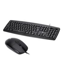 Conjunto Teclado e Mouse Com Fio Para Computador - Preta Conjunto Teclado e Mouse Com Fio Para Computador - Preta