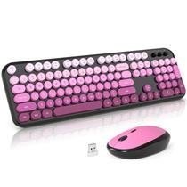 Conjunto Teclado e Mouse Sem Fio MOFII 2.4G Silencioso Rosa Conjunto Teclado e Mouse Sem Fio MOFII 2.4G Silencioso Rosa