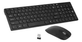 Conjunto Teclado E Mouse Sem Fio Preto Wireless Teclas Silenciosa Conjunto Teclado E Mouse Sem Fio Preto Wireless Teclas Silenciosa