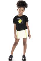 Conjunto Teen e Infantil Menina Blusa e Short Saia Elian