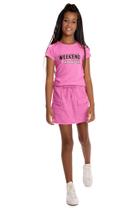 Conjunto Teen Juvenil Menina Rosa Neon com short Saia 6797 Conjunto Teen Juvenil Menina Rosa Neon com short Saia 6797