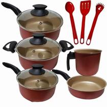 Conjunto Teflon Cereja Antiaderente 8 Peças Conjunto Teflon Cereja Antiaderente 8 Peças