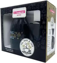 Conjunto Temático com Bule Termico 700ml, e Suporte para Filtro de Café 102, Cor Preta Conjunto Temático com Bule Termico 700ml, e Suporte para Filtro de Café 102, Cor Preta