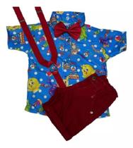 Conjunto Temático Galinha Pintadinha Super Luxo Vermelho Menino