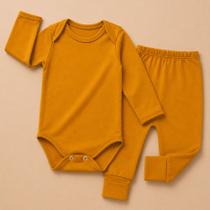 Conjunto Térmico Bebê Body e Calça Pé Reversível Quentinho 0 a 12m Conjunto Térmico Bebê Body e Calça Pé Reversível Quentinho 0 a 12m