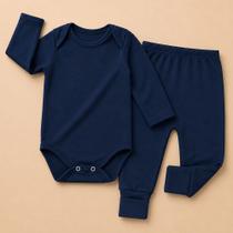 Conjunto Térmico Bebê Body e Calça Pé Reversível Quentinho 0 a 12m Conjunto Térmico Bebê Body e Calça Pé Reversível Quentinho 0 a 12m
