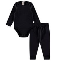 Conjunto Térmico Bebê Body e Calça Ultra Comfort Preto Costão