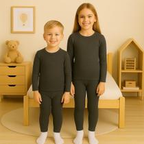 Conjunto Térmico Camiseta Blusa Calça SEGUNDA PELE INFANTIL Inverno Frio Peluciada 1091