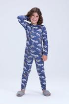 Conjunto Térmico de Inverno Infantil Masculino Dinossauro