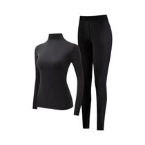 Conjunto Térmico Feminino De Manga Longa Com Alta Elasticidade, Gola Alta, Efeito Segunda Pele, Conjunto Térmico Feminino De Manga Longa Com Alta Elasticidade, Gola Alta, Efeito Segunda Pele,