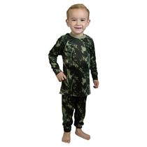 Conjunto Térmico Infantil Camiseta Camisa + Calça Proteção Frio Segunda Pele Quentinho Menino Menina Camuflado Verde Exército