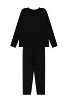 Conjunto térmico infantil gola careca cor preta