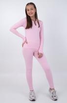 Conjunto Térmico Infantil Unissex Peluciado Inverno com Punho para Polegar