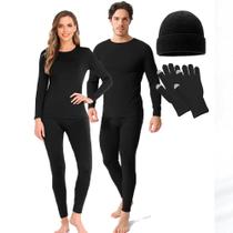Conjunto Térmico Kit Frio Blusa Calça segunda Pele Inverno + Gorro + Luva Touch screen Masculino Feminino