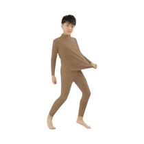 Conjunto Térmico Reversível De Veludo Para Meninos, Camiseta De Gola Alta, Roupa De Inverno Para