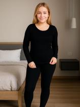 Conjunto Térmico Segunda Pele para o Inverno Blusa Peluciada- c13 Giovana e Meia Calça Fio 80