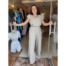 Conjunto Ternura Blusa manga Tulipa e Calça Pantalona