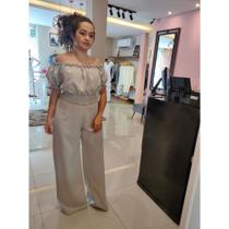 Conjunto Ternura - Blusa Ombro a Ombro e Calça Pantalona Conjunto Ternura - Blusa Ombro a Ombro e Calça Pantalona