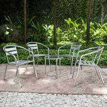 Conjunto Terraço Alegro Mesa Centro com 4 Cadeiras Alumínio