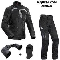 Conjunto Texx Impermeável Jaqueta Airbag Black Calça Strike