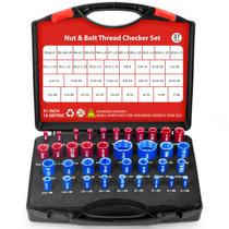 Conjunto Thread Checker Precizex, 37 unidades com 21 cm e 16 caixas métricas