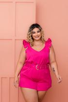 Conjunto Ticiane rosa, acompanha cinto tam GG veste do 46 ao 50