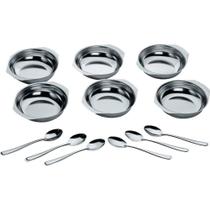 Conjunto Tigelas 12 Peças Taças Colher Sobremesa - 23084 - Golden inox Conjunto Tigelas 12 Peças Taças Colher Sobremesa - 23084 - Golden inox