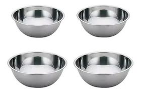 Conjunto Tigelas Bowl Saladeira 4 Pçs 2 Tamanhos Aço Inox