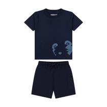 Conjunto Tigor T Tigre Camiseta e Bermuda Azul Marinho