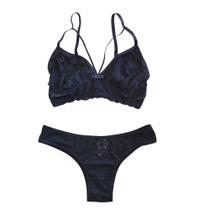 Conjunto Tirinhas Sutiã Sem Bojo Sem Aro Com Tule Renda E Strappy Bra