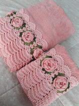 Conjunto toalha rose