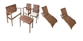 Conjunto Tokyo Sofá Poltronas e Mesa de centro e espreguiçadeiras Verona