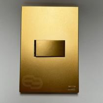Conjunto Tomada 10a 20a 4x2 Dourada Fosco Interruptor Simples Paralelo Ouro Nobre Satin Blux