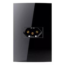 Conjunto Tomada 10a 2p+t 4x2 Preto Black Piano - ALUMBRA