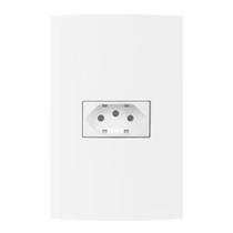 Conjunto Tomada 10A Branca 250V 4X2 Linha Clean Margirius