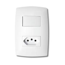Conjunto Tomada 10a + Interruptor Simples - Blux Linha Home