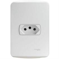 Conjunto Tomada 2 Pinos + Terra 10 Amperes 250 Volts Branco Miluz S3b60340 Schneider Conj.tomada