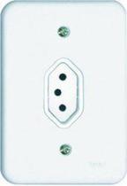 Conjunto Tomada 2 Polos + Terra 10A Embutir Branco Completo - Radial