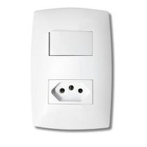 Conjunto Tomada 20a + Interruptor Simples - Blux Linha Home