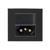 Conjunto tomada 20a + interruptor simples embutir moveis preto pezzi Conjunto tomada 20a + interruptor simples embutir moveis preto pezzi