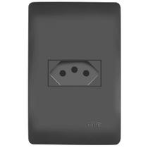 Conjunto Tomada 2P+T 10 Amperes Habitat Black - 4053 - FAME