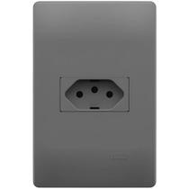 Conjunto Tomada 2P + T 10A 250 Volts 4x2cm Habitat Onix - 06245844 - FAME