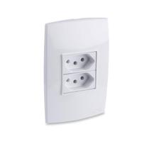 Conjunto Tomada 2P+T 10A 250V+Tomada 2P+T 20A 250V Branco Rubi - Force Line Conjunto Tomada 2P+T 10A 250V+Tomada 2P+T 20A 250V Branco Rubi - Force Line