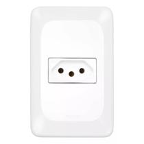 Conjunto Tomada 2P+T Branco pop 10a 250v 4x2 pial legrand LGX030 com placa e suporte Conjunto Tomada 2P+T Branco pop 10a 250v 4x2 pial legrand LGX030 com placa e suporte