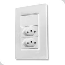 Conjunto Tomada 2P+T e Interruptor 10A Branca 250V Tomadas 3 em 1 Casa Construção Conjunto Tomada 2P+T e Interruptor 10A Branca 250V Tomadas 3 em 1 Casa Construção